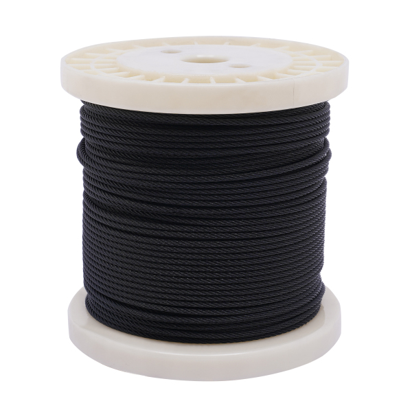 300ft 1/8" Black Wire Rope 316 Stainless Steel Marine Grade for Indoor Interior Cable Railing Aircraft Stair